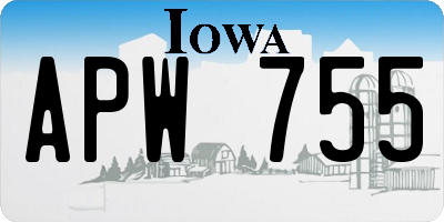 IA license plate APW755