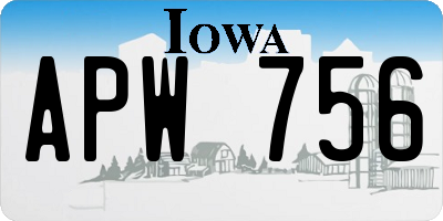 IA license plate APW756