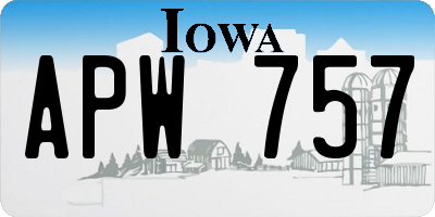 IA license plate APW757
