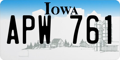 IA license plate APW761