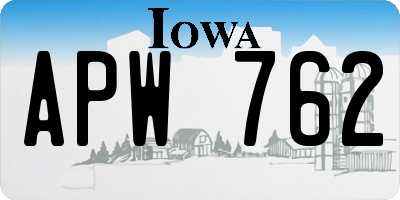 IA license plate APW762