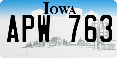 IA license plate APW763