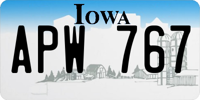 IA license plate APW767
