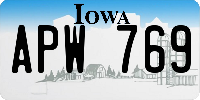 IA license plate APW769