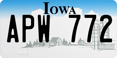 IA license plate APW772