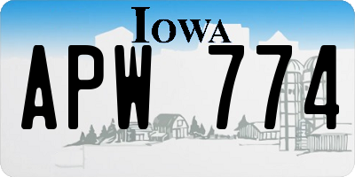 IA license plate APW774