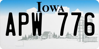 IA license plate APW776