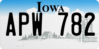 IA license plate APW782