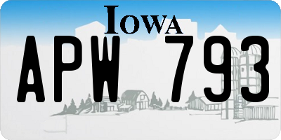 IA license plate APW793