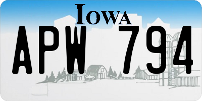 IA license plate APW794