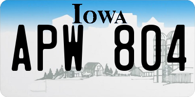 IA license plate APW804