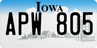 IA license plate APW805