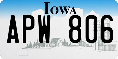 IA license plate APW806