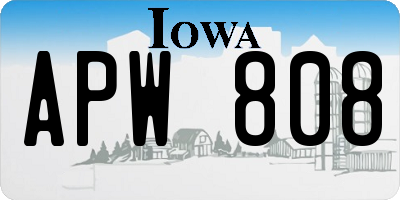 IA license plate APW808