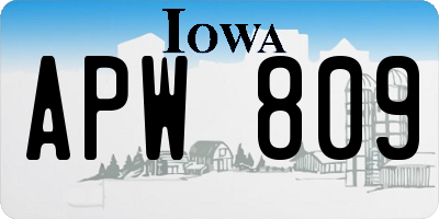 IA license plate APW809