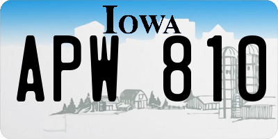 IA license plate APW810