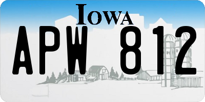 IA license plate APW812