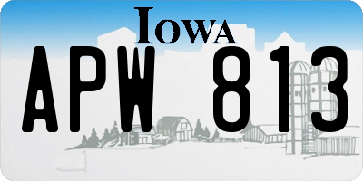 IA license plate APW813