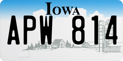 IA license plate APW814