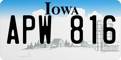 IA license plate APW816