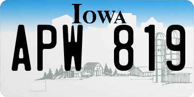 IA license plate APW819