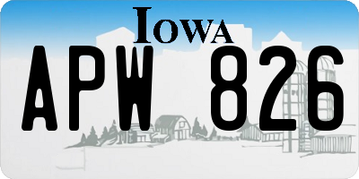 IA license plate APW826