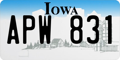 IA license plate APW831