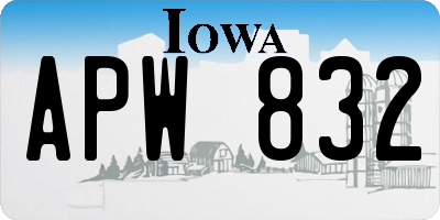 IA license plate APW832