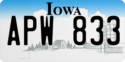 IA license plate APW833