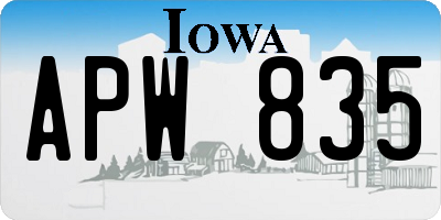IA license plate APW835