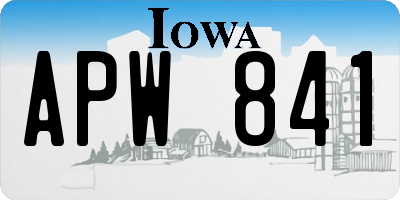 IA license plate APW841