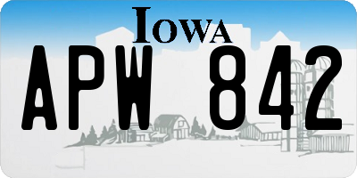 IA license plate APW842
