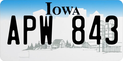 IA license plate APW843