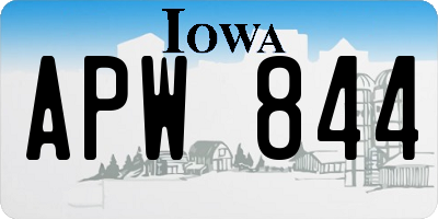 IA license plate APW844
