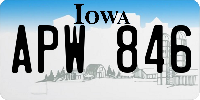 IA license plate APW846