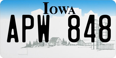 IA license plate APW848
