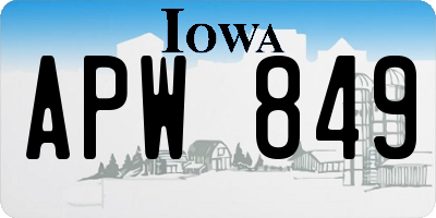 IA license plate APW849