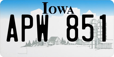 IA license plate APW851