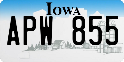 IA license plate APW855