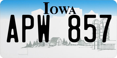 IA license plate APW857