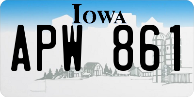 IA license plate APW861