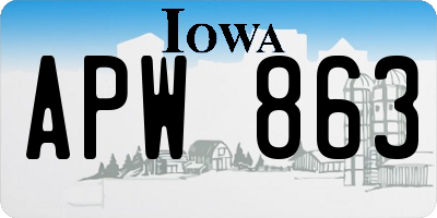 IA license plate APW863