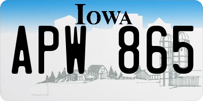 IA license plate APW865