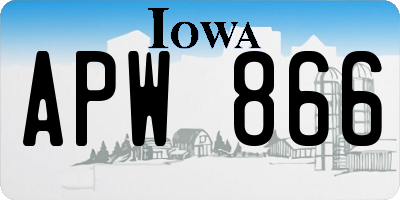 IA license plate APW866