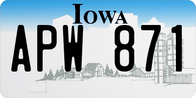 IA license plate APW871
