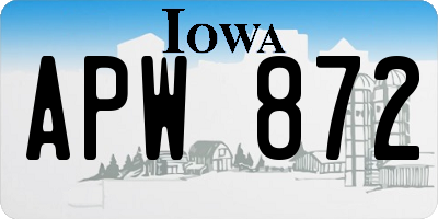 IA license plate APW872