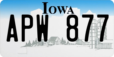 IA license plate APW877