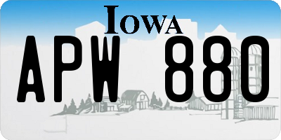IA license plate APW880