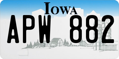 IA license plate APW882
