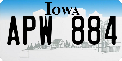 IA license plate APW884